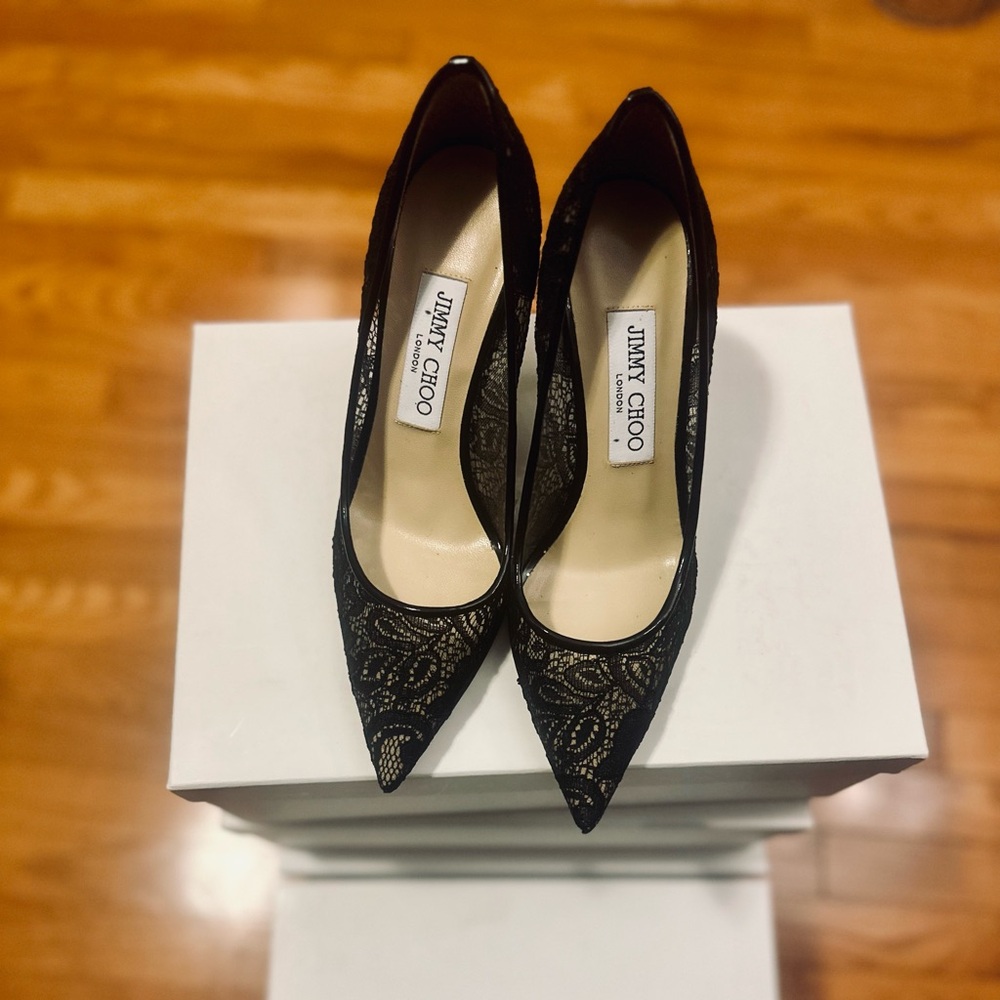 Jimmy Choo black lace Agnes 85 - Brand new